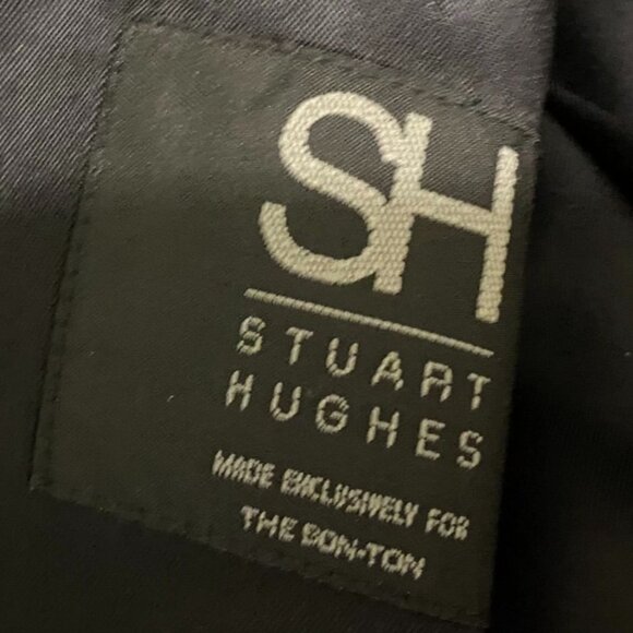 Stuart Hughes Mens Black Blazer Jacket 42R Regular Single-Breasted Two-Button - Picture 3 of 16
